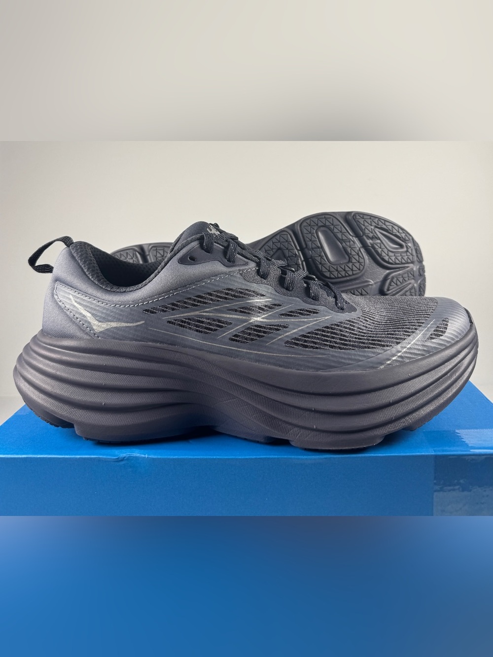 Hoka Bondi 8 TS Caged Charcoal Grey Gray Skies 1155391-CYG Men's Size 9.5